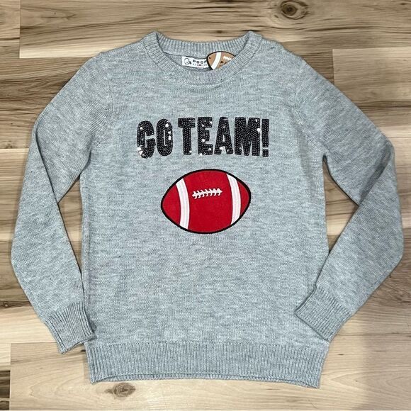 NEW Poof Go Team Knit Football Sweatshirt Women’s Small - Picture 1 of 4